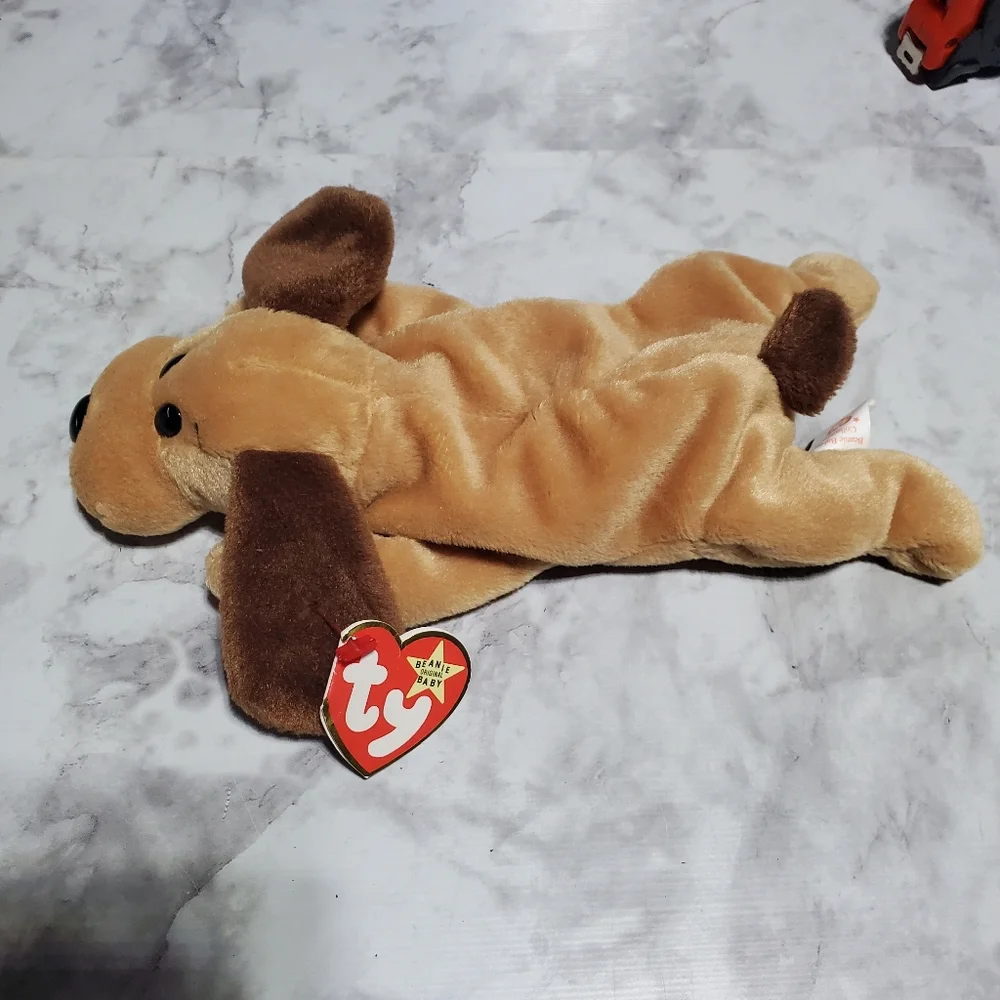 BONES the‎ Dog Retired Ty Beanie Baby Style 4001 Tag ERRORS Near MINT PVC RARE